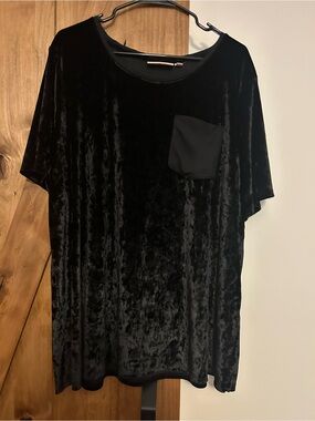 Oversized Velvet Shirt with Pocket